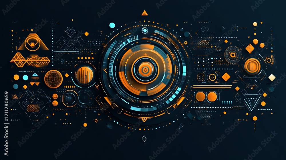 Obraz premium Abstract Futuristic Technology Interface Design