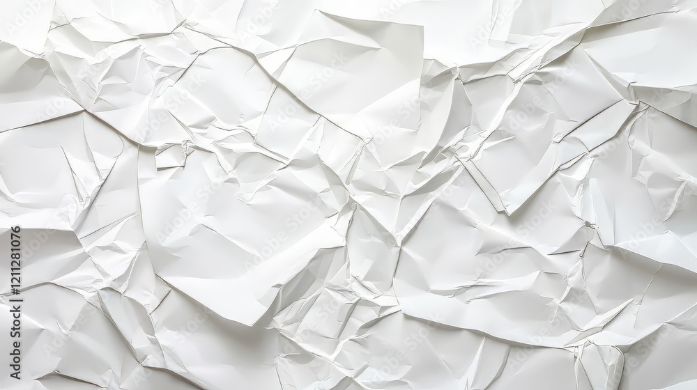 Obraz premium Abstract crumpled white paper texture