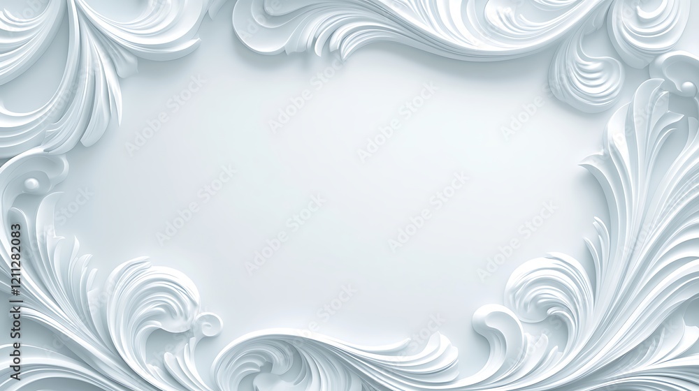 Elegant White Floral Frame Design Background Elegant White Floral Frame Design Background