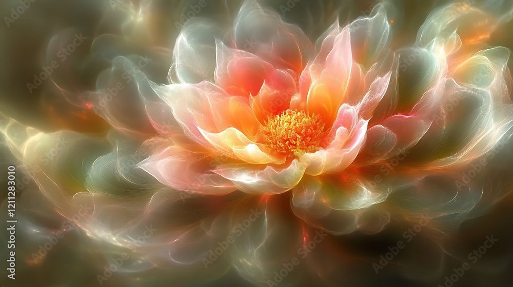 Abstract Pastel Flower Soft Glowing Petals Abstract Pastel Flower Soft Glowing Petals