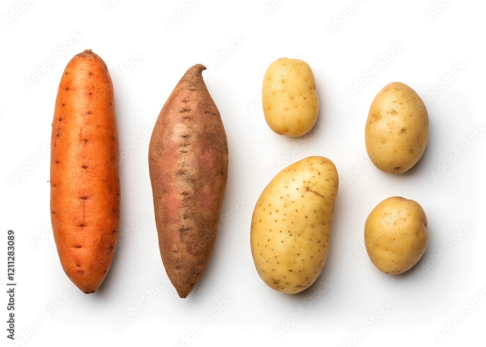 potatoes on a white background potatoes on a white background