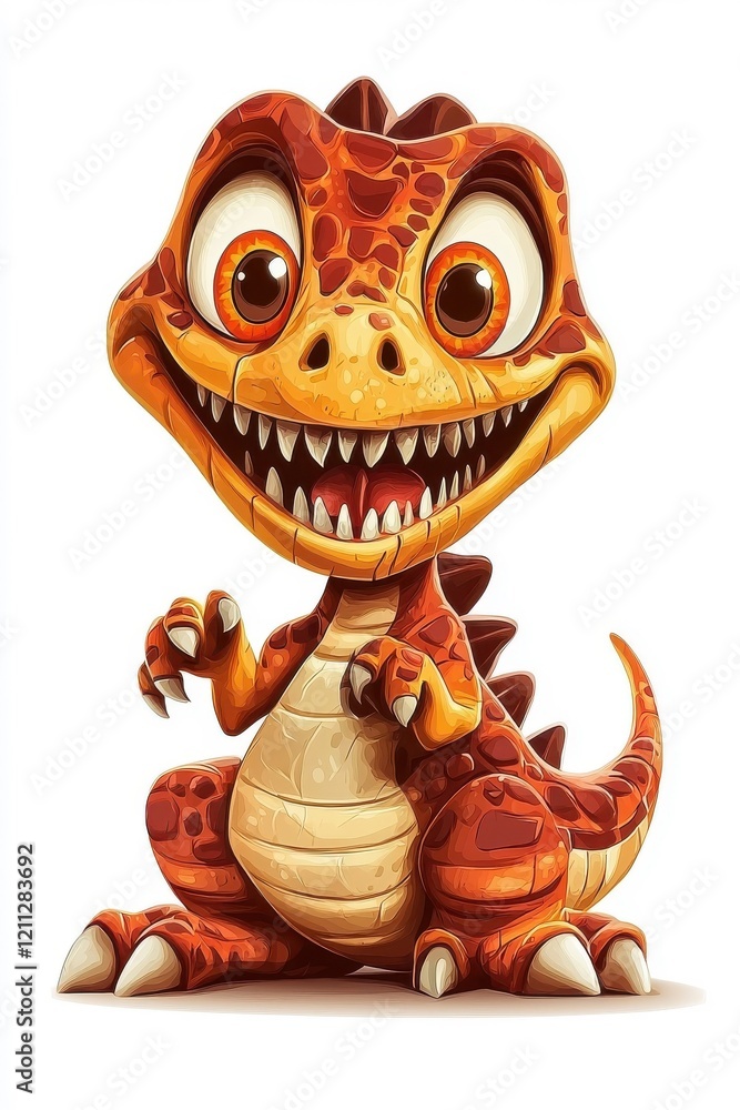 A 3D cartoon character of Tyrannosaurus, isolate on white background, perfect for fun designs. A 3D cartoon character of Tyrannosaurus, isolate on white background, perfect for fun designs.