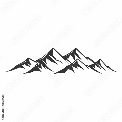 A mountain range with snow on the peaks. The mountains are very tall
