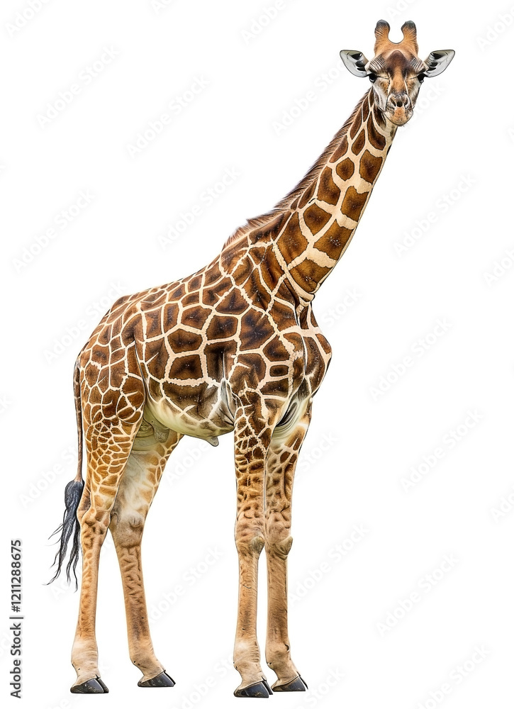 Full Body Giraffe Standing Tall Isolated on a Clean White Background Image Full Body Giraffe Standing Tall Isolated on a Clean White Background Image