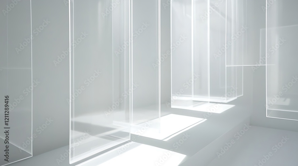 Obraz premium Abstract White Glass Structure Interior Design