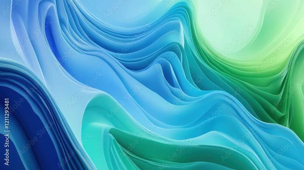 Abstract Blue and Green Wave Abstract Art Abstract Blue and Green Wave Abstract Art