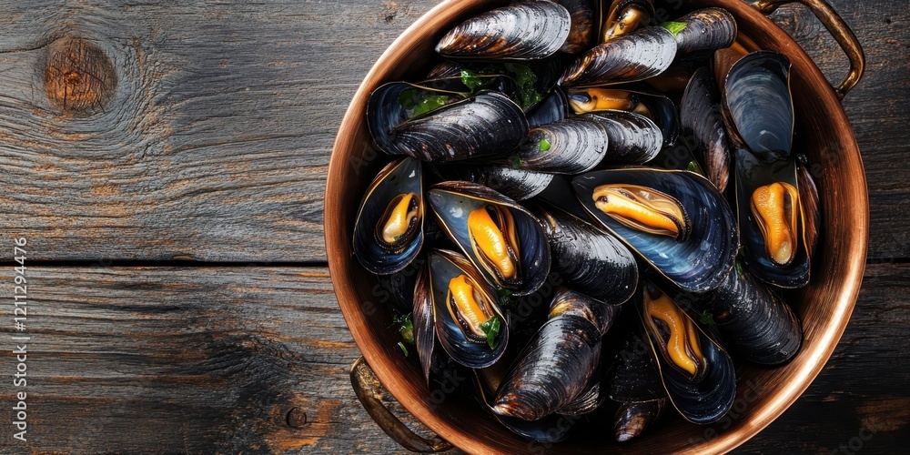 seafood dish, steaming mussels, rustic ceramic bowl, weathered wooden table, close-up, rich colors, appetizing presentation, culinary photography, moody lighting, gourmet cuisine, marine delicacy, Med seafood dish, steaming mussels, rustic ceramic bowl, weathered wooden table, close-up, rich colors, appetizing presentation, culinary photography, moody lighting, gourmet cuisine, marine delicacy, Med