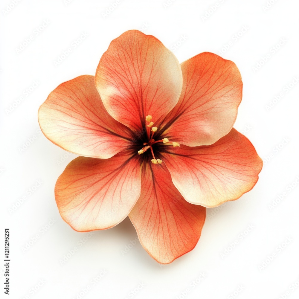 Peach blossom, studio shot, white backdrop, design Peach blossom, studio shot, white backdrop, design