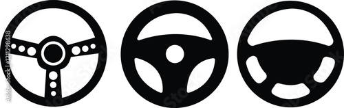 steering wheel icon set.Car/automobile steering wheel or driving wheel flat icon for apps and websites.steering wheel icon or logo isolated sign symbol vector illustration,isolated on white background