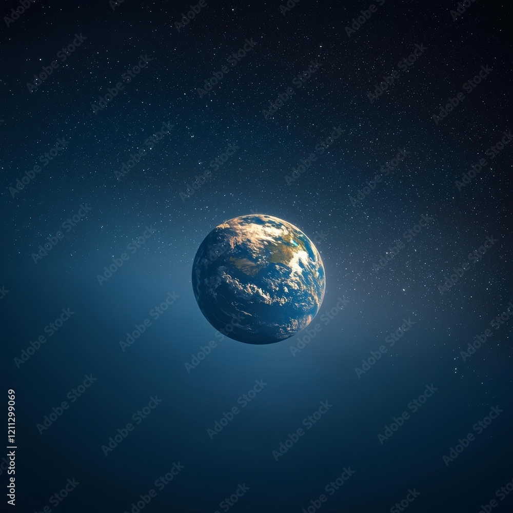 Fototapeta premium Stunning Earth From Space Planet Galaxy Cosmos Night Sky