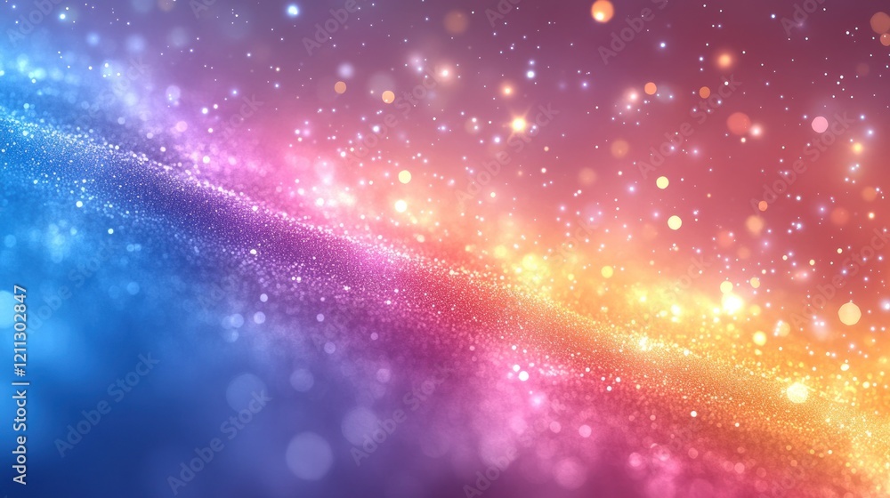 Obraz premium Vibrant abstract background showcasing a gradient of colors with sparkling bokeh effects