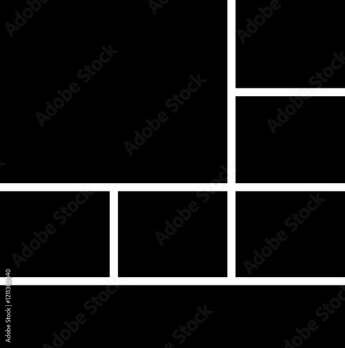 Mockup collage for photo or presentation compositions with template frame minimalist icon in flat. Mood Board grid vector for apps or web. Photo album page isolated on transparent background