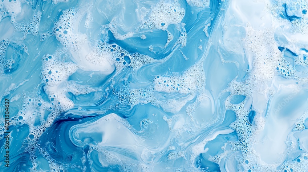 Transparent blue clear water surface texture with ripples, splashes and bubbles Transparent blue clear water surface texture with ripples, splashes and bubbles