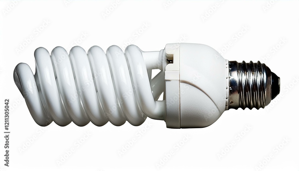 Energy-efficient spiral lightbulb on white background. Energy-efficient spiral lightbulb on white background.