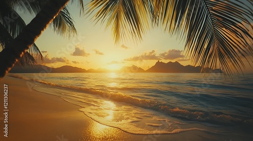 Wallpaper Mural Serene Sunset on a Tropical Beach Paradise Torontodigital.ca