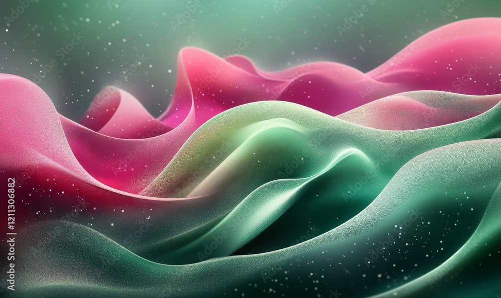 Obraz premium green and pink gradient flow design, header banner, Generative AI