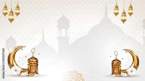 eid al fitr, eid al adha mubarak gold modern 4k animation