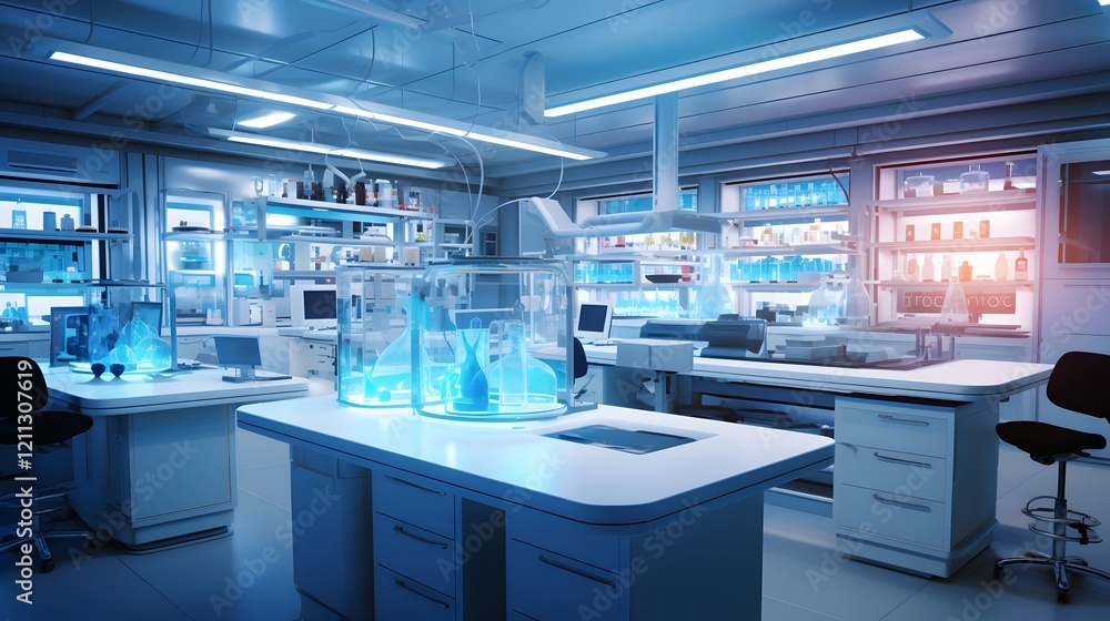 Bright and meticulously organized sterile laboratory environment featuring various scientific equipment tools and apparatus arranged in a professional academic and industrial setting Bright and meticulously organized sterile laboratory environment featuring various scientific equipment tools and apparatus arranged in a professional academic and industrial setting