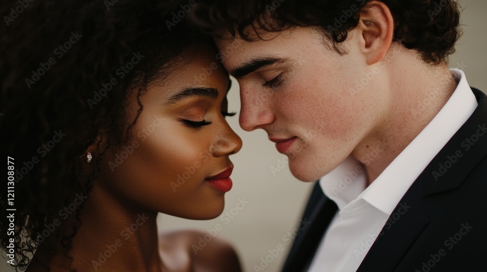 A tender moment captured a closeup of a couples loving intimate embrace A tender moment captured a closeup of a couples loving intimate embrace