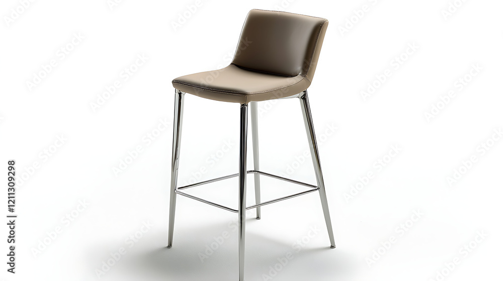 A tan leather chair with a silver frame. generated using AI A tan leather chair with a silver frame. generated using AI