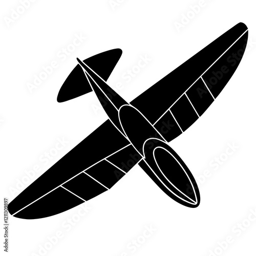 Graceful Glider Silhouette on White