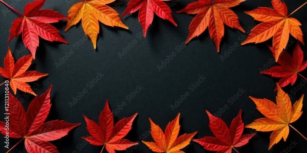 Autumnal Leaves Frame on Dark Background A Seasonal Design Element for Invitations, Cards, and Fall-Themed Projects Autumnal Leaves Frame on Dark Background A Seasonal Design Element for Invitations, Cards, and Fall-Themed Projects