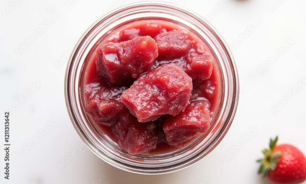Delicious strawberry jam in a jar Delicious strawberry jam in a jar