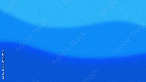 Abstract grainy blurred gradient background with horizontal moved waves in sky blue colors. Cinematic retro style effect, 4k footage for wallpapers, social media and more video projects