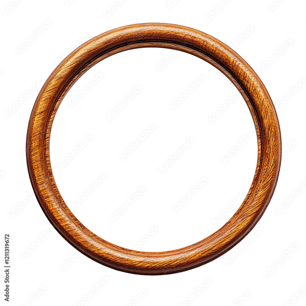 Wooden round frame isolated on transparent background Wooden round frame isolated on transparent background
