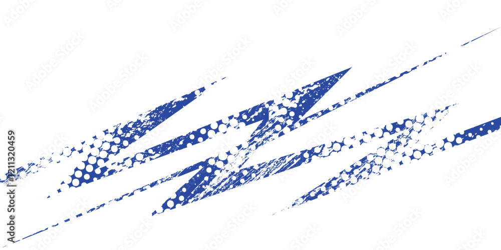 Fototapeta premium Dots halftone blue and dark blue color pattern gradient grunge texture background. Dots pop art sport style vector illustration.