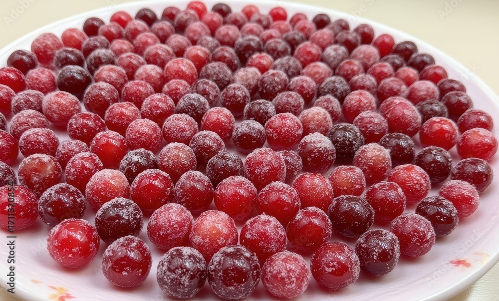 Colorful array of frozen red berries Colorful array of frozen red berries