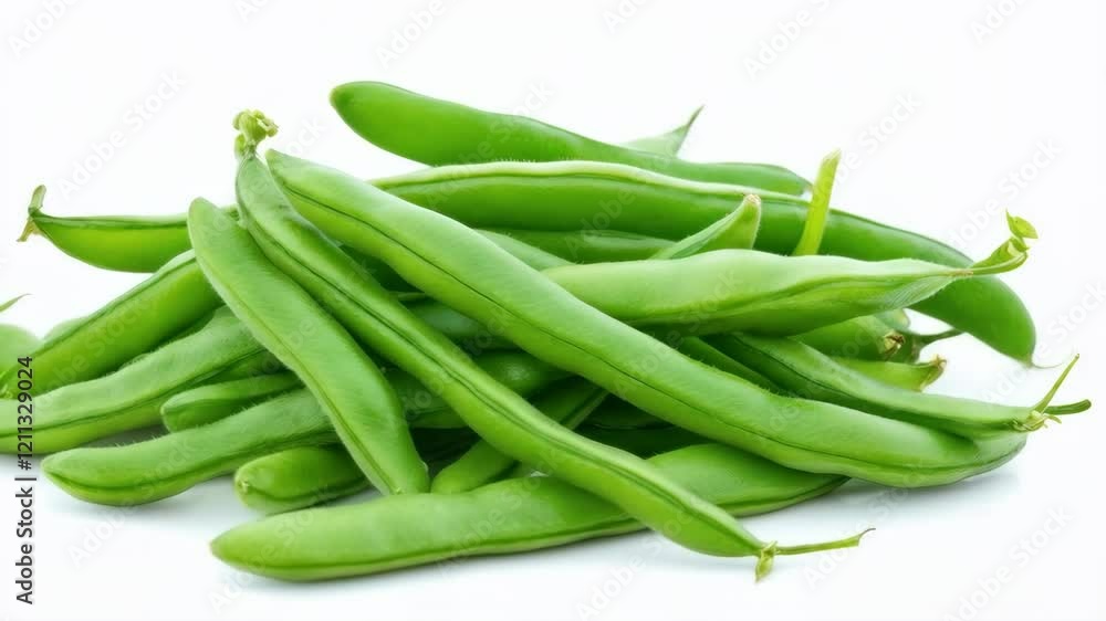 Fresh green beans stacked in sequence showing natural texture and organic vibrancy Fresh green beans stacked in sequence showing natural texture and organic vibrancy