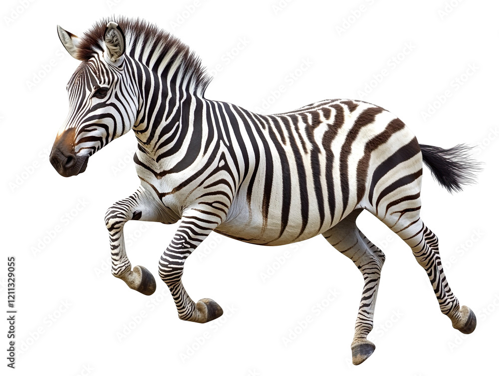 Fototapeta premium zebra jumping isolated on transparent background