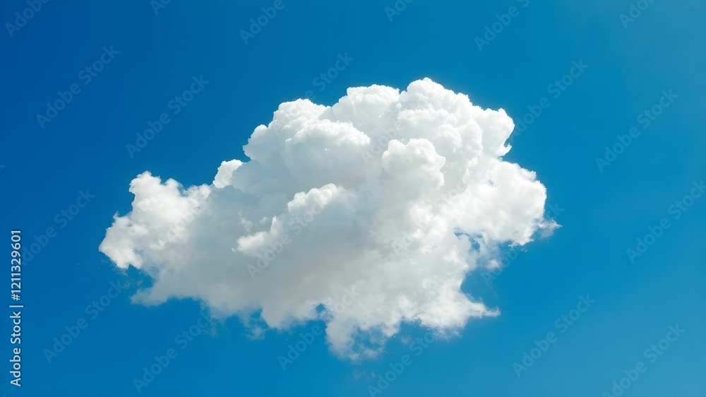 Naklejka premium Blue sky background with white clouds. Cumulus white clouds in the blue sky.