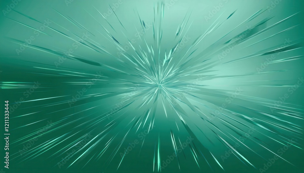 Obraz premium dynamic teal burst with radiating light streaks, symbolizing energy, motion, and focus for abstract design and futuristic concepts