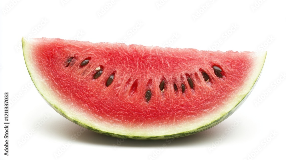 Fresh Juicy Slice of Watermelon Showcasing Bright Red Flesh Fresh Juicy Slice of Watermelon Showcasing Bright Red Flesh