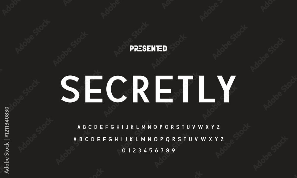 Digital modern alphabet font. Creative abstract urban, futuristic, fashion, sport, minimal technology typography.  Simple vector illustration with number