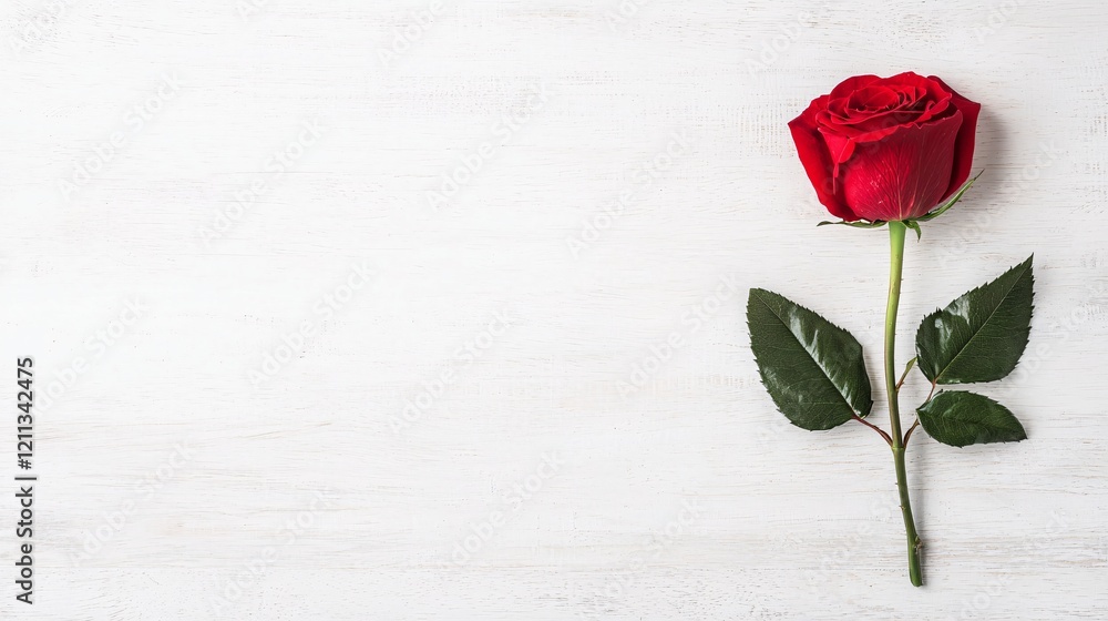 elegant red rose on white wooden background for floral design elegant red rose on white wooden background for floral design