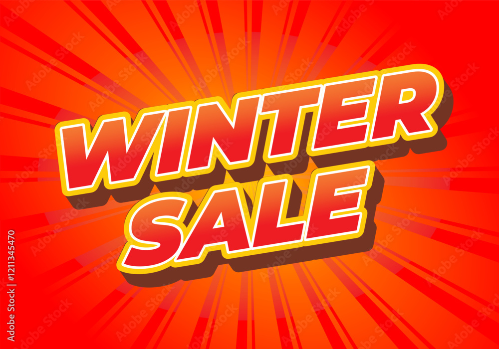 Winter sale. Text effect in super bold fonts with eye catching colors, good for social media ads Winter sale. Text effect in super bold fonts with eye catching colors, good for social media ads