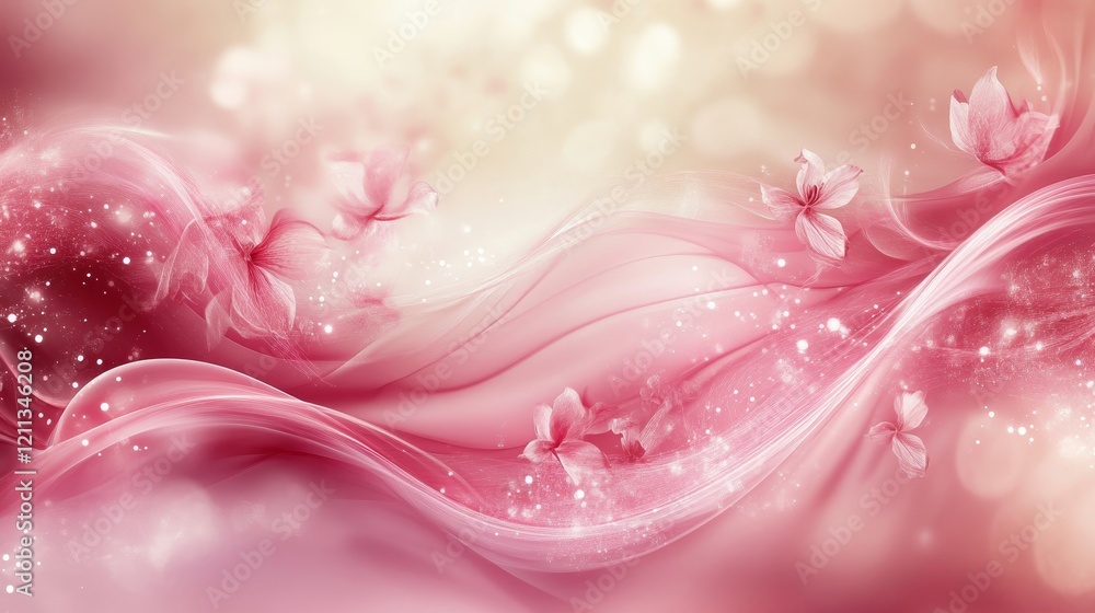 pink swirls with dynamic light accents, Generative AI pink swirls with dynamic light accents, Generative AI