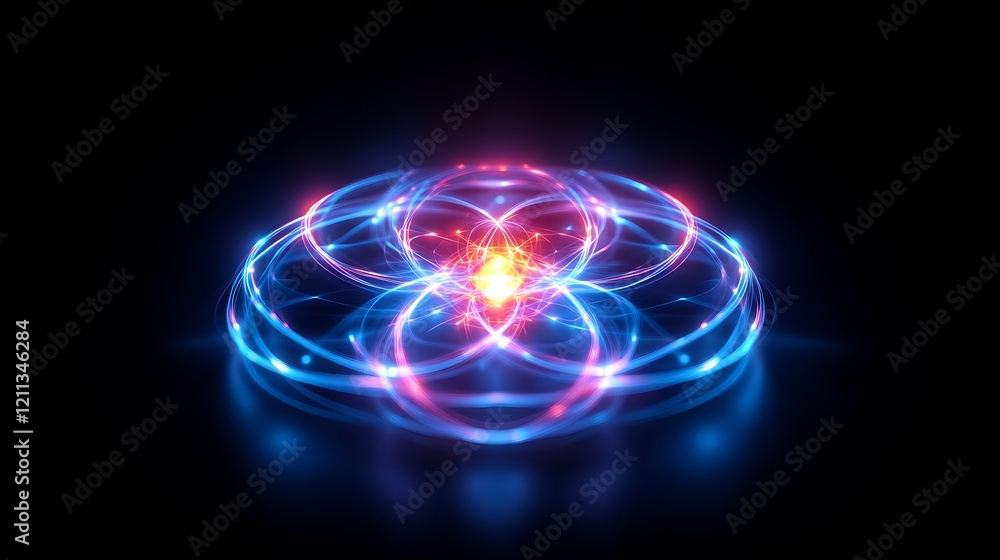 Abstract Energy Flow Circular Light Pattern Design Abstract Energy Flow Circular Light Pattern Design