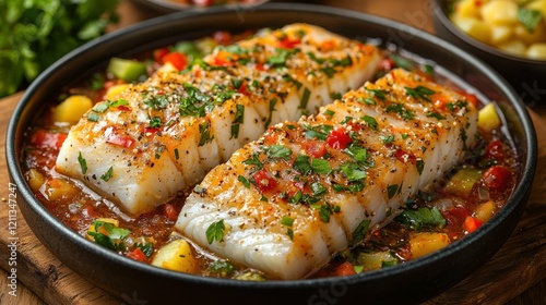 Wallpaper Mural Delicious Baked Cod with Roasted Vegetables Torontodigital.ca