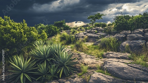 Quiver trees in the desert of Kenya, Africa photo