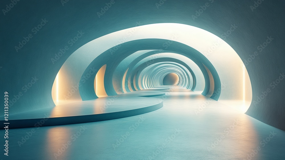 Obraz premium Abstract Architectural Tunnel Design With Light