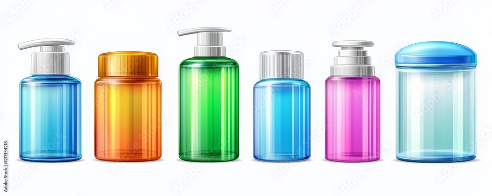 A collection of colorful bottles showcasing various shapes and sizes, ideal for packaging ideas and product presentations. A collection of colorful bottles showcasing various shapes and sizes, ideal for packaging ideas and product presentations.