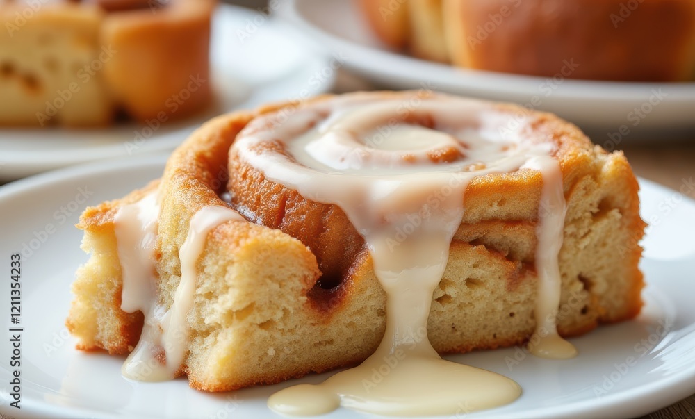 Delicious cinnamon roll with icing Delicious cinnamon roll with icing