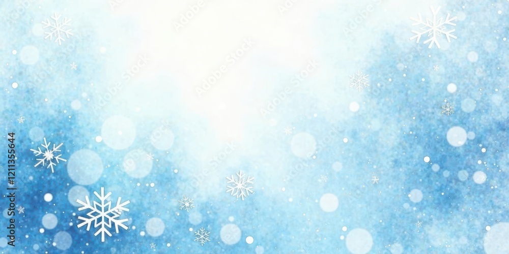 Serene Winter Wonderland Background Delicate Snowflakes and Sparkling Lights on a Soft Blue Canvas Serene Winter Wonderland Background Delicate Snowflakes and Sparkling Lights on a Soft Blue Canvas