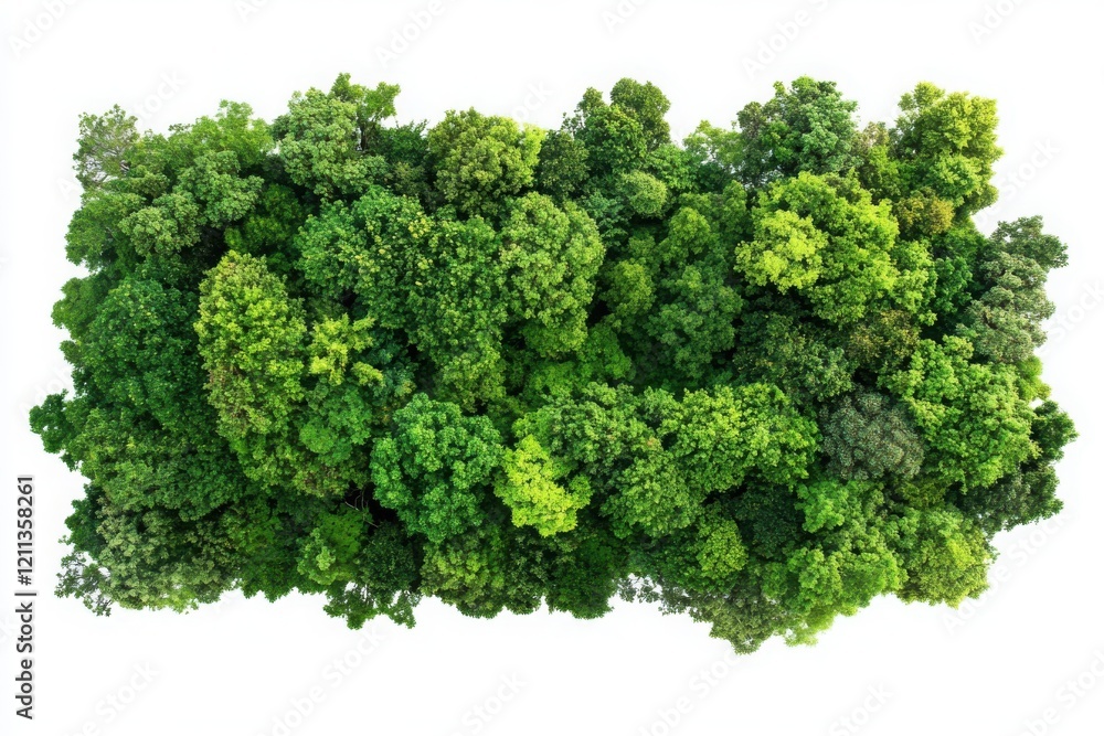 Aerial view green trees canopy landscape Isolated On white Background Aerial view green trees canopy landscape Isolated On white Background