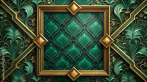 Emerald Gatsby Wedding Frame 