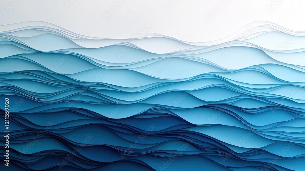 Water watercolor concept. Abstract waves in blue creating a soothing visual effect with layered movement. Water watercolor concept. Abstract waves in blue creating a soothing visual effect with layered movement.